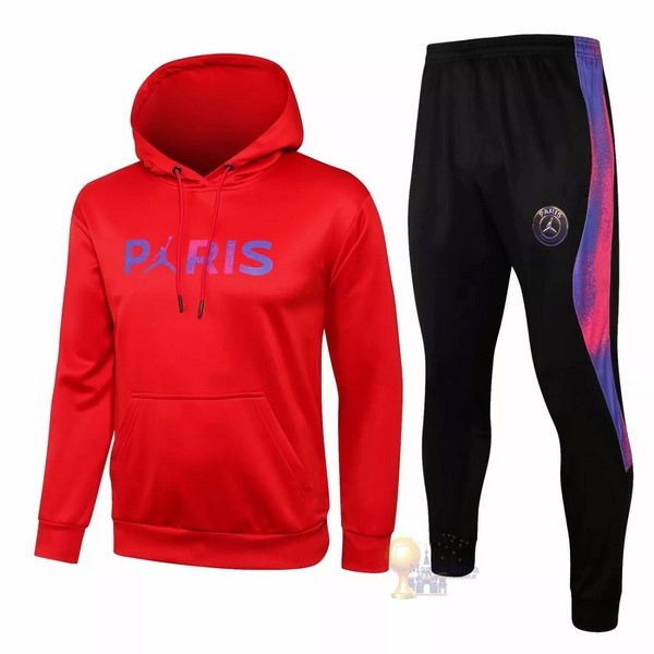 Calcio Maglie Chaqueta Con Capucha Paris Saint Germain 2021 2022 Rosso Nero Purpureo