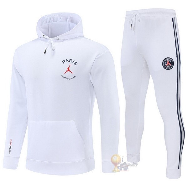 Calcio Maglie Chaqueta Con Capucha Paris Saint Germain 2022 2023 Bianco Nero