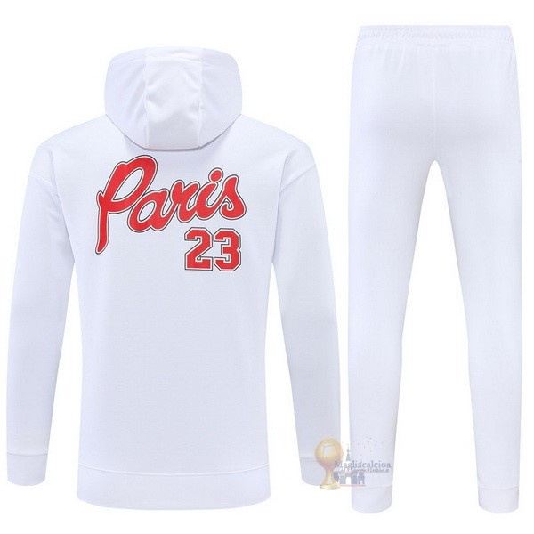 Calcio Maglie Chaqueta Con Capucha Paris Saint Germain 2022 2023 Bianco Nero