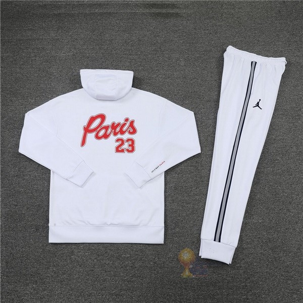 Calcio Maglie Chaqueta Con Capucha Paris Saint Germain 2022 2023 Bianco Nero