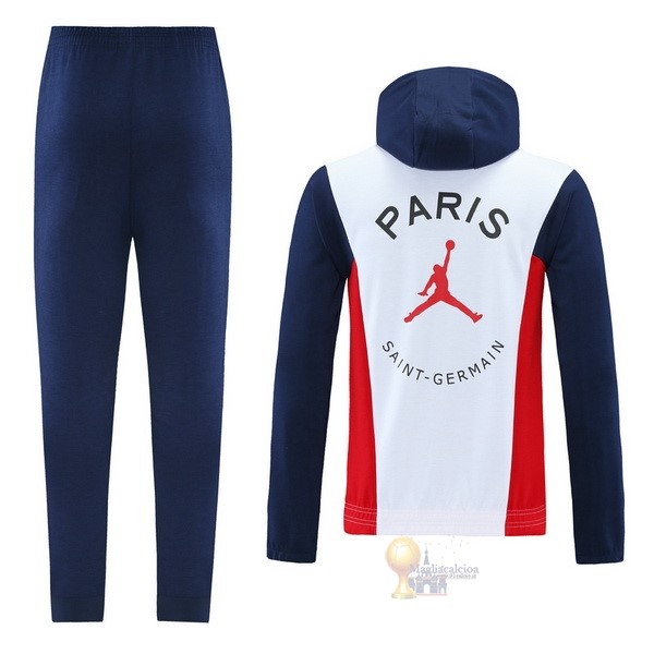 Calcio Maglie Felpa Cappuccio Paris Saint Germain 2021 2022 Bianco Blu Rosso