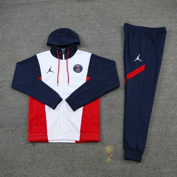 Calcio Maglie Felpa Cappuccio Paris Saint Germain 2021 2022 Bianco Blu Rosso