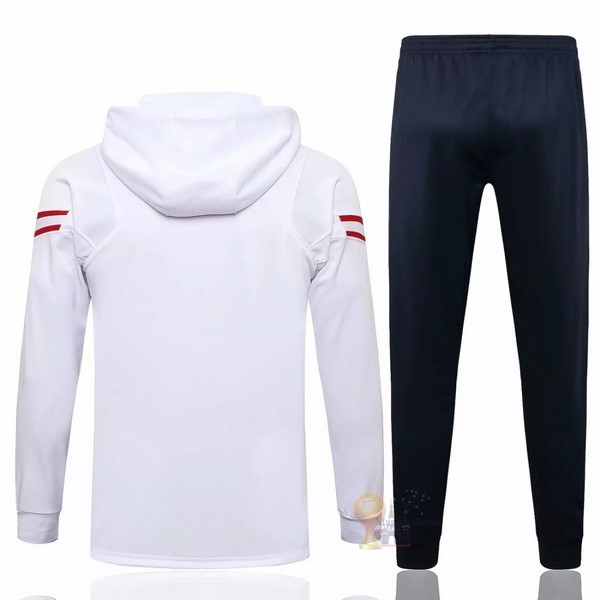 Calcio Maglie Felpa Cappuccio Paris Saint Germain 2021 2022 Bianco Nero Rosso
