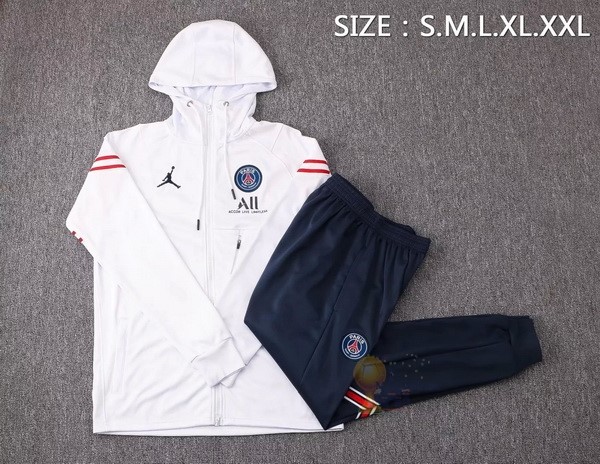 Calcio Maglie Felpa Cappuccio Paris Saint Germain 2021 2022 Bianco Nero Rosso
