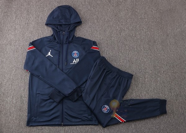 Calcio Maglie Felpa Cappuccio Paris Saint Germain 2021 2022 Blu I Rosso