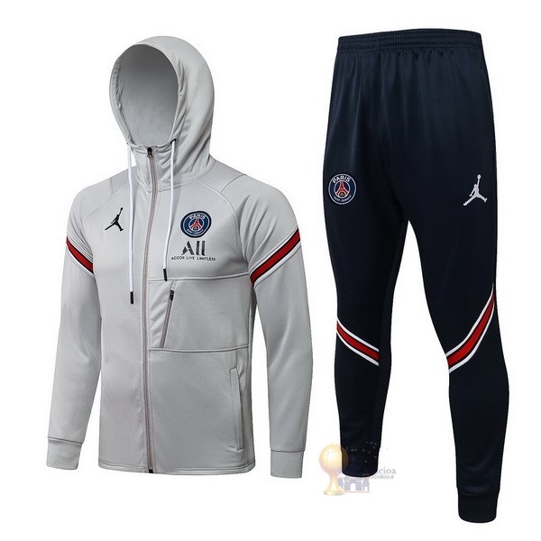 Calcio Maglie Felpa Cappuccio Paris Saint Germain 2021 2022 I Grigio Navy