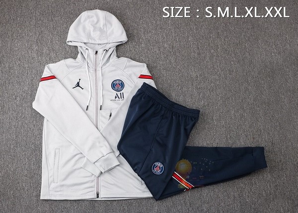 Calcio Maglie Felpa Cappuccio Paris Saint Germain 2021 2022 I Grigio Navy