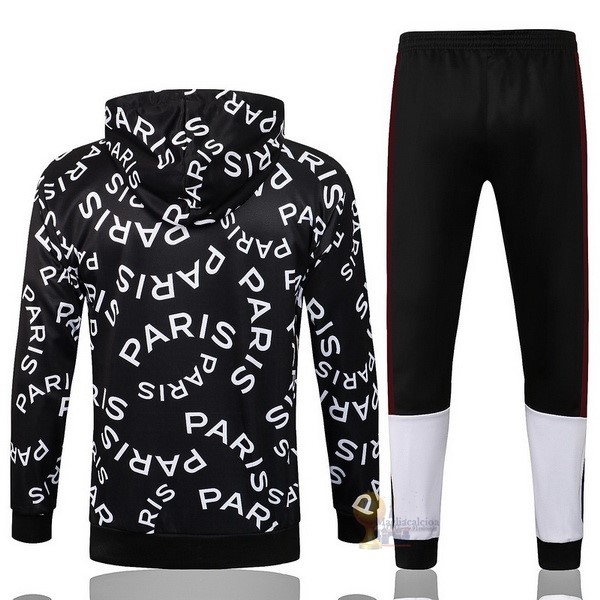 Calcio Maglie Felpa Cappuccio Paris Saint Germain 2021 2022 Nero Bianco Borgogna