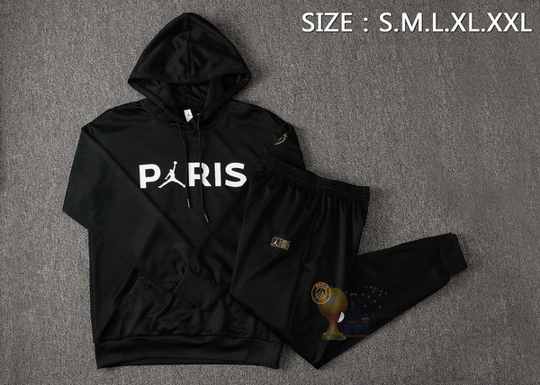 Calcio Maglie Felpa Cappuccio Paris Saint Germain 2021 2022 Nero I Bianco Giallo