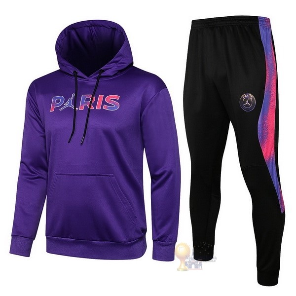 Calcio Maglie Felpa Cappuccio Paris Saint Germain 2021 2022 Purpureo Nero