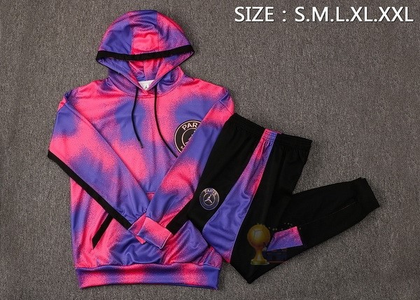 Calcio Maglie Felpa Cappuccio Paris Saint Germain 2021 2022 Purpureo Rosa Nero