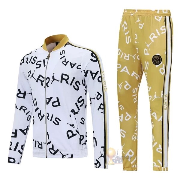 Calcio Maglie Giacca Paris Saint Germain 2021 2022 Bianco Giallo