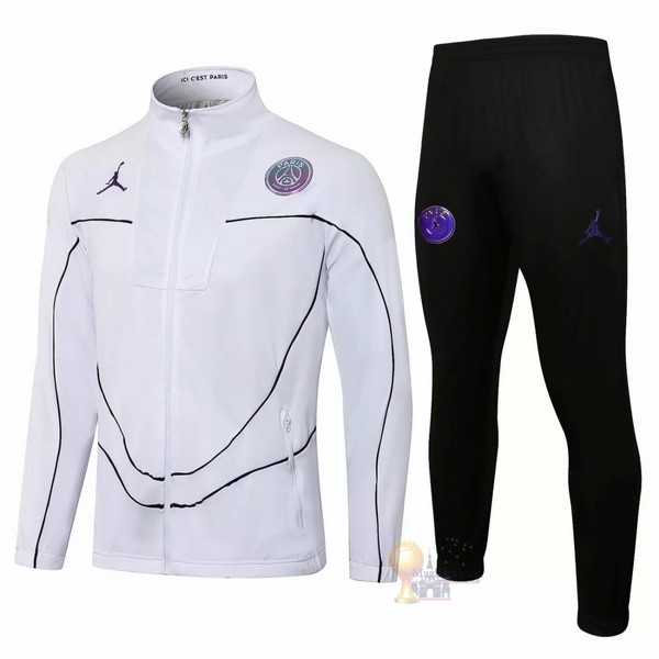 Calcio Maglie Giacca Paris Saint Germain 2021 2022 Bianco Nero Purpureo