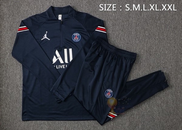 Calcio Maglie Giacca Paris Saint Germain 2021 2022 Blu Navy I Rosso