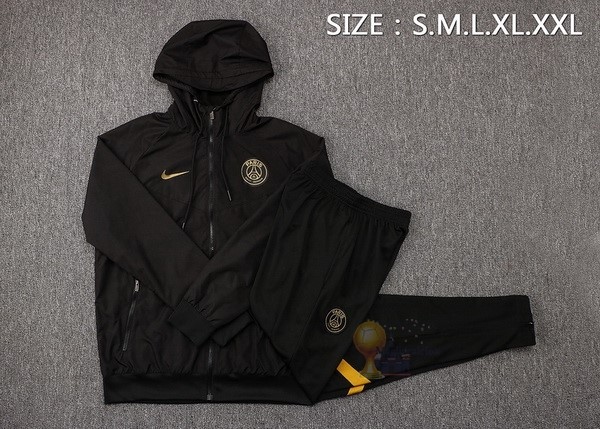 Calcio Maglie Set Completo Giacca a vento Paris Saint Germain 2021 2022 Nero