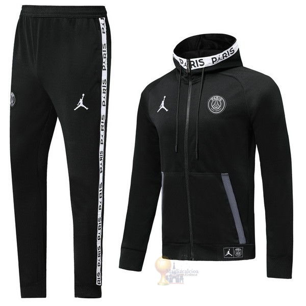 Calcio Maglie Tuta Presentazione Paris Saint Germain 2019 2020 Nero Bianco Grigio