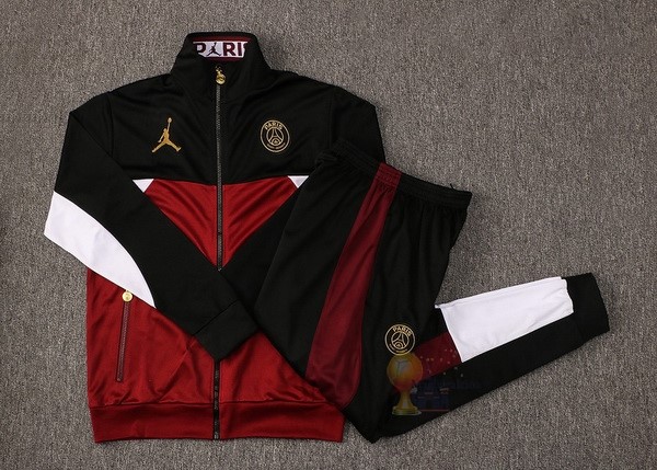 Calcio Maglie Felpa Cappuccio Bambino Paris Saint Germain 2021 2022 I Borgogna Nero