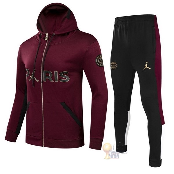 Calcio Maglie Felpa Cappuccio Bambino Paris Saint Germain 2021 2022 I Rosso Nero