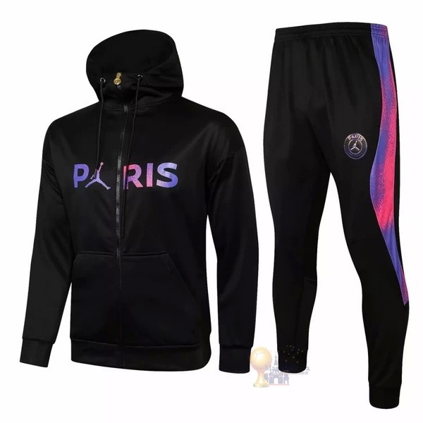 Calcio Maglie Felpa Cappuccio Bambino Paris Saint Germain 2021 2022 Nero Purpureo