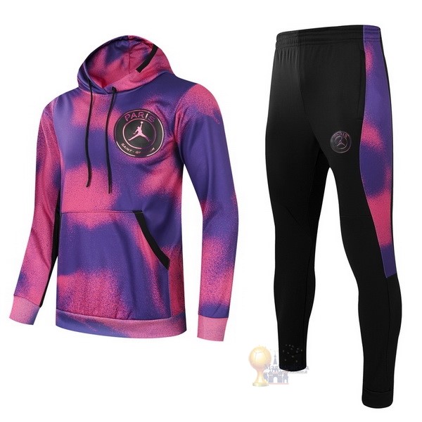 Calcio Maglie Felpa Cappuccio Bambino Paris Saint Germain 2021 2022 Purpureo Nero