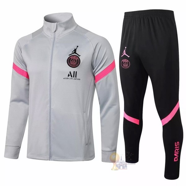 Calcio Maglie Giacca Bambino Paris Saint Germain 2021 2022 Grigio Nero