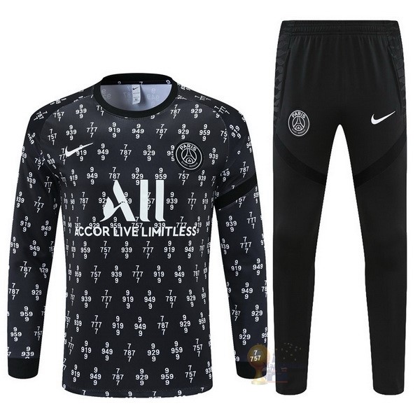Calcio Maglie Giacca Bambino Paris Saint Germain 2021 2022 Nero Bianco
