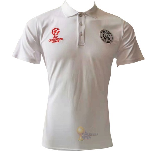 Calcio Maglie Polo Paris Saint Germain 2019 2020 Bianco Rosso