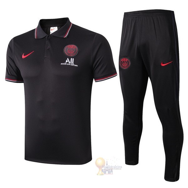 Calcio Maglie Set Completo Polo Paris Saint Germain 2019 2020 Rosso Nero Bianco