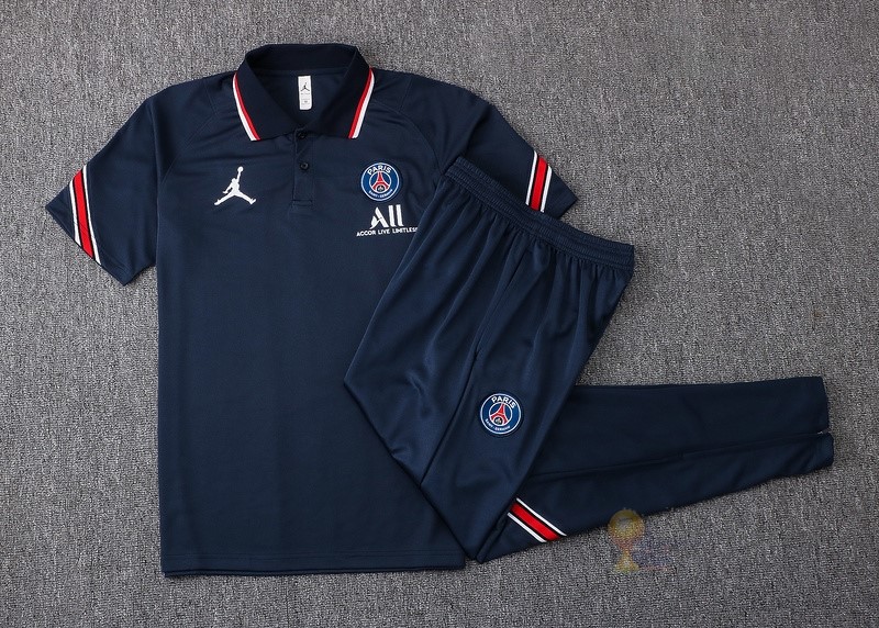 Calcio Maglie Set Completo Polo Paris Saint Germain 2021 2022 Blu Navy Rosso