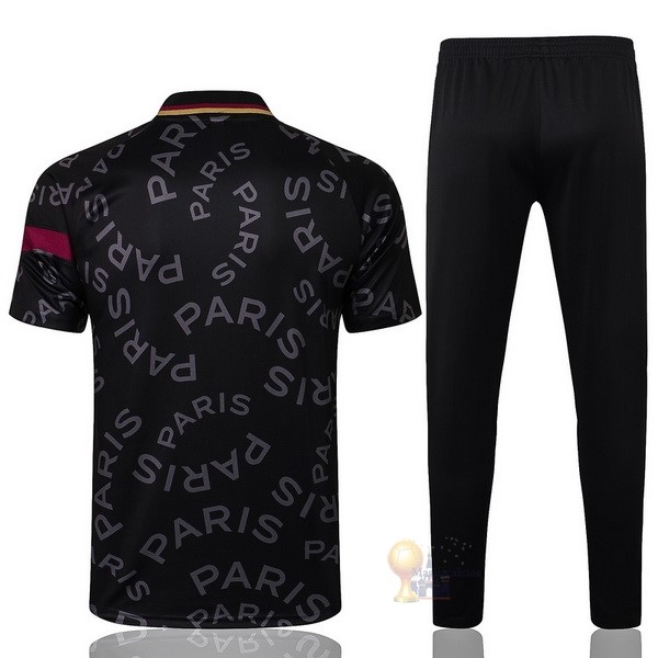 Calcio Maglie Set Completo Polo Paris Saint Germain 2021 2022 Nero Giallo