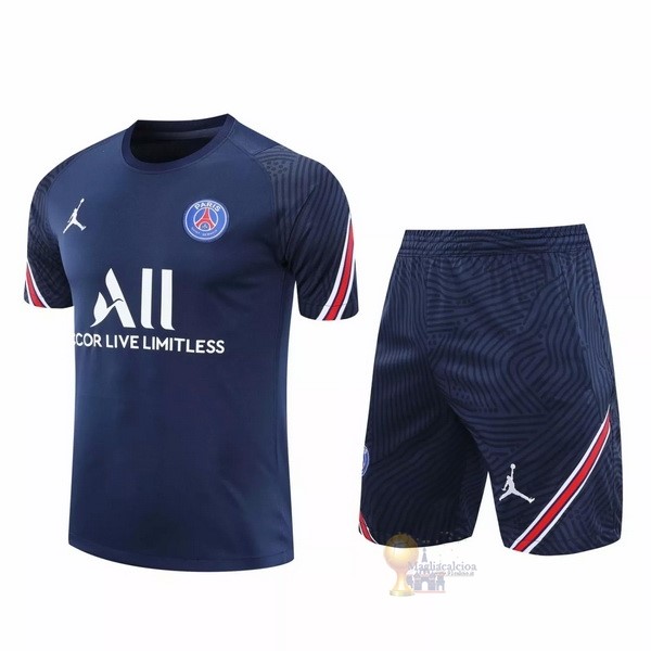 Calcio Maglie Entrenamiento Conjunto Completo Paris Saint Germain 2020 2021 Blu Navy