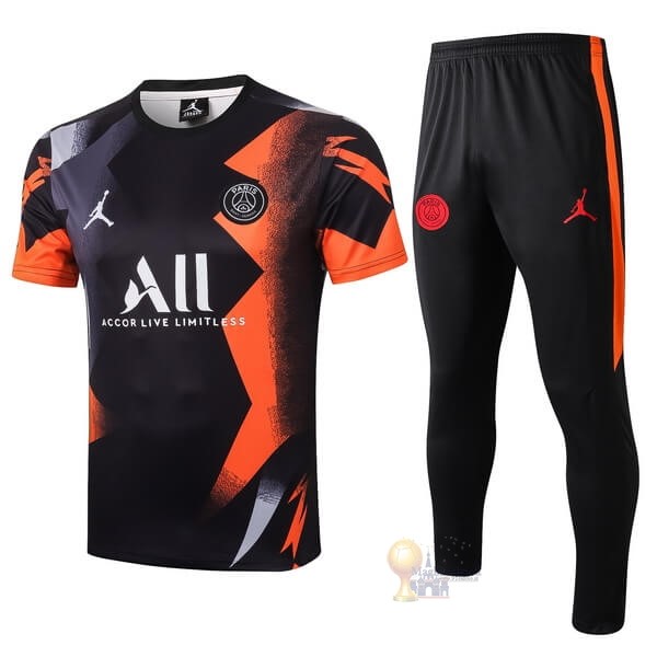 Calcio Maglie Formazione Set Completo Paris Saint Germain 2019 2020 Nero Arancione