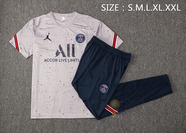Calcio Maglie Formazione Set Completo Paris Saint Germain 2021 2022 Grigio I Nero