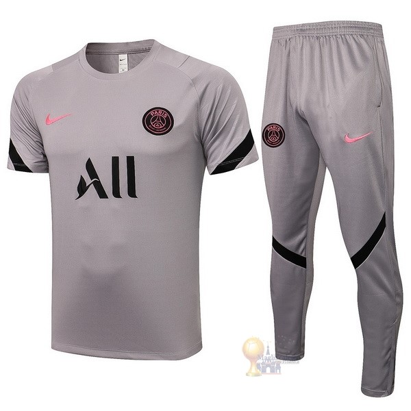 Calcio Maglie Formazione Set Completo Paris Saint Germain 2021 2022 Grigio Nero