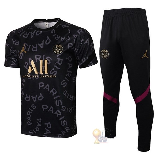 Calcio Maglie Formazione Set Completo Paris Saint Germain 2021 2022 Nero Giallo