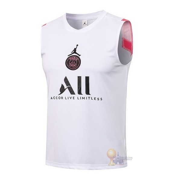 Calcio Maglie Formazione Sin Mangas Paris Saint Germain 2021 2022 Bianco Rosa