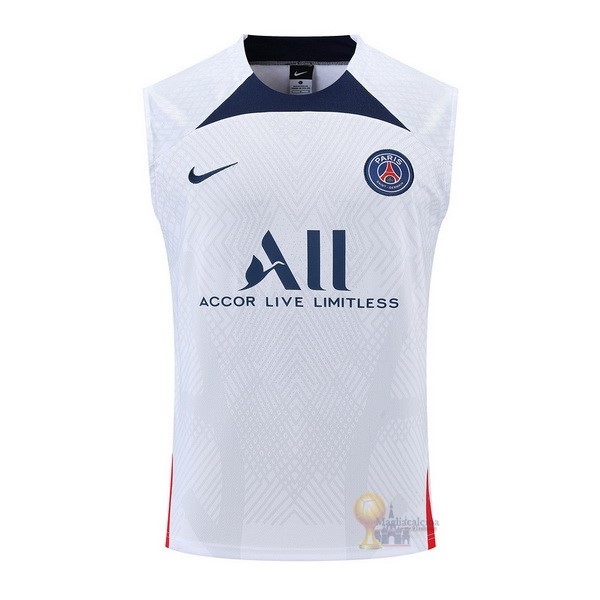 Calcio Maglie Formazione Sin Mangas Paris Saint Germain 2022 2023 Bianco Blu