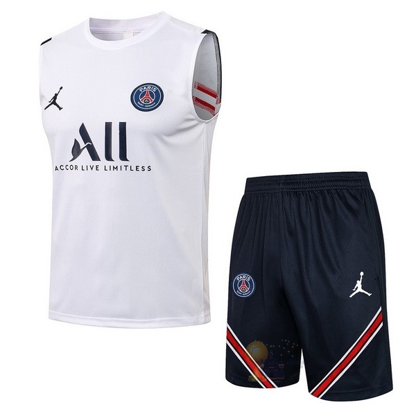 Calcio Maglie Formazione Sin Mangas Set Completo Paris Saint Germain 2021 2022 Bianco I Blu