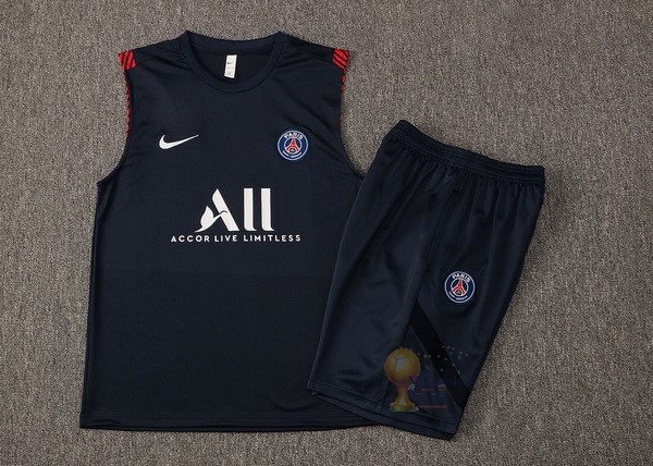 Calcio Maglie Formazione Sin Mangas Set Completo Paris Saint Germain 2021 2022 Blu I Navy