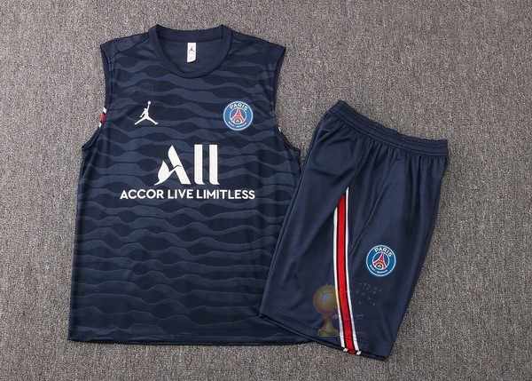 Calcio Maglie Formazione Sin Mangas Set Completo Paris Saint Germain 2021 2022 Blu Navy