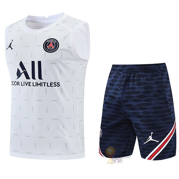 Calcio Maglie Formazione Sin Mangas Set Completo Paris Saint Germain 2022 2023 Bianco Blu