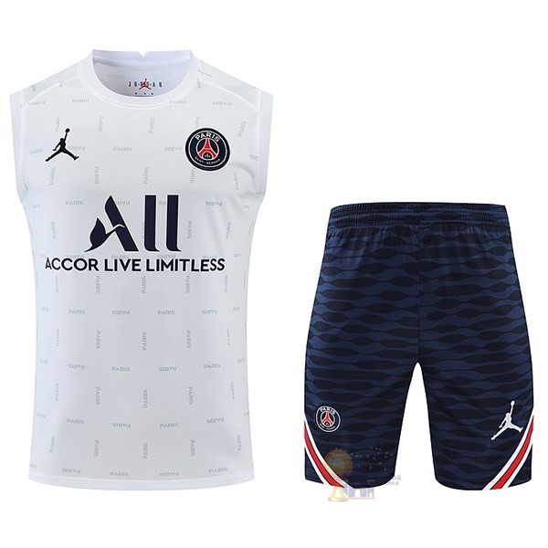 Calcio Maglie Formazione Sin Mangas Set Completo Paris Saint Germain 2022 2023 Bianco Blu