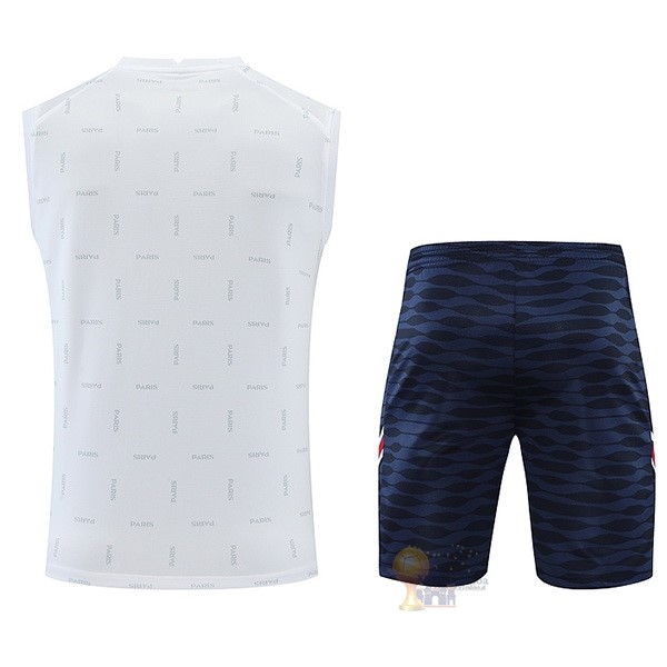 Calcio Maglie Formazione Sin Mangas Set Completo Paris Saint Germain 2022 2023 Bianco Blu