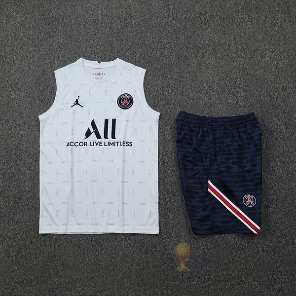 Calcio Maglie Formazione Sin Mangas Set Completo Paris Saint Germain 2022 2023 Bianco Blu