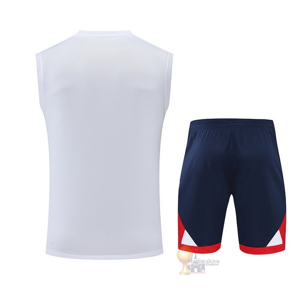 Calcio Maglie Formazione Sin Mangas Set Completo Paris Saint Germain 2022 2023 Bianco Grigio Blu