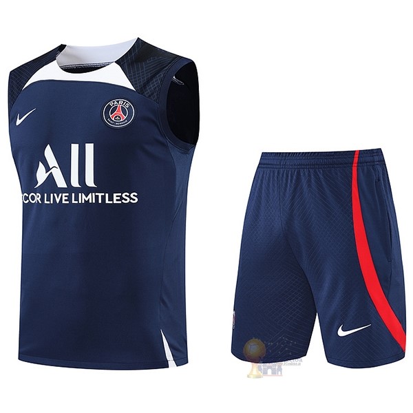 Calcio Maglie Formazione Sin Mangas Set Completo Paris Saint Germain 2022 2023 Blu Bianco