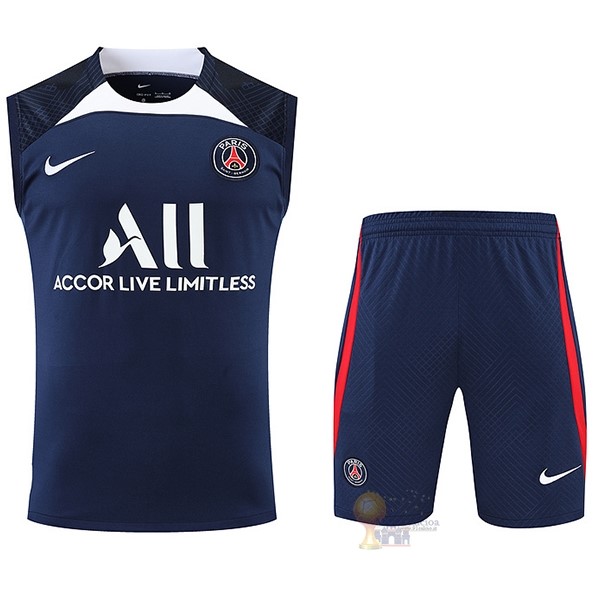 Calcio Maglie Formazione Sin Mangas Set Completo Paris Saint Germain 2022 2023 Blu Bianco