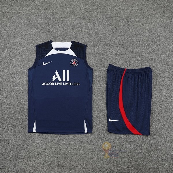 Calcio Maglie Formazione Sin Mangas Set Completo Paris Saint Germain 2022 2023 Blu Bianco