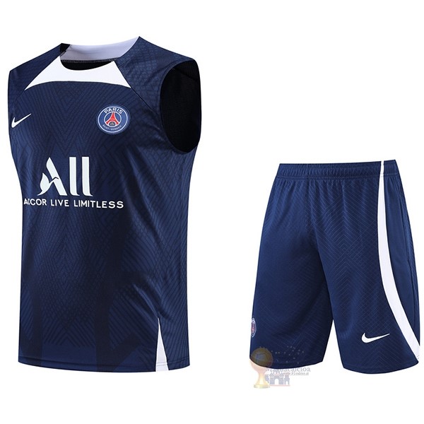 Calcio Maglie Formazione Sin Mangas Set Completo Paris Saint Germain 2022 2023 Blu I Bianco