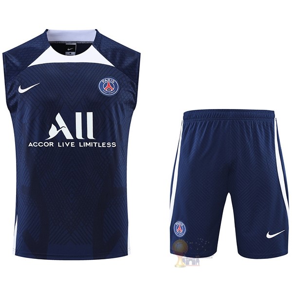 Calcio Maglie Formazione Sin Mangas Set Completo Paris Saint Germain 2022 2023 Blu I Bianco